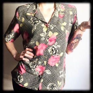 Vintage button down grandmom blouse too